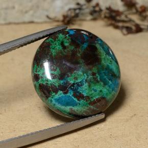16.54 ct Multicolor Chrysocolla Stone, Natural Chrysocolla in Round Cabochon Shape for Sale