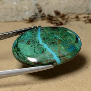 Chrysocolla Gemstone in 30.6 x 22.2 mm Size for Sale, Chrysocolla Stone in Multicolor Color