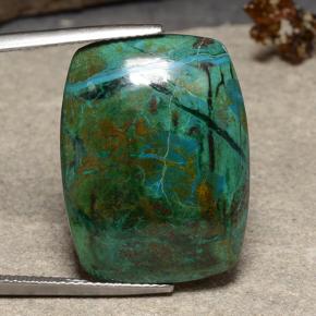 22.82 ct Multicolor Chrysocolla Gemstone, Chrysocolla Gem in Cushion Cabochon Shape for Sale.