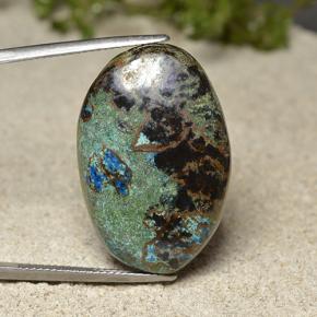 Multicolor Chrysocolla Gema - 40.1ct Cabujón Óvalo (ID: 498329)