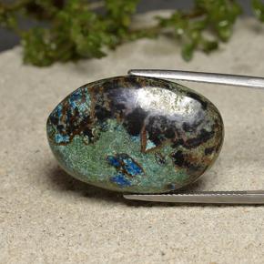 40.10 ct Multicolor Chrysocolla Stone, Natural Chrysocolla in Oval Cabochon Shape for Sale