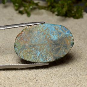 Chrysocolla Gemstone in 29.5 x 19.6 mm Size for Sale, Chrysocolla Stone in Multicolor Color