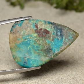 Chrysocolla Gemstone in 28.3 x 19.6 mm Size for Sale, Chrysocolla Stone in Multicolor Color