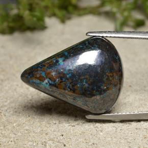 27.27 ct Multicolor Chrysocolla Stone, Natural Chrysocolla in Pear Cabochon Shape for Sale