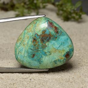 37.39 ct Multicolor Chrysocolla Gemstone, Chrysocolla Gem in Pear Cabochon Shape for Sale.
