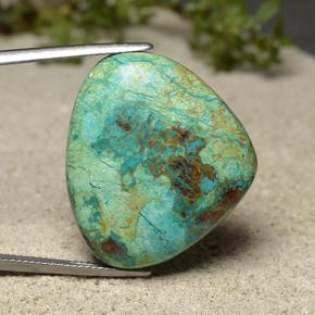 37.39 ct Multicolor Chrysocolla Stone, Natural Chrysocolla in Pear Cabochon Shape for Sale