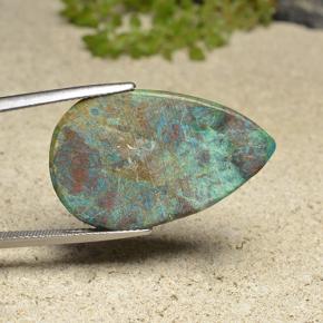 Chrysocolla Gemstone in 29.7 x 18.7 mm Size for Sale, Chrysocolla Stone in Multicolor Color
