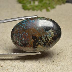 46.89 ct Multicolor Chrysocolla Stone, Natural Chrysocolla in Oval Cabochon Shape for Sale
