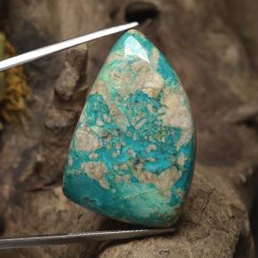 45.1ct Shark Fin Cabochon Multicolor Chrysocolla Gem for sale 45.1ct Shark Fin Cabochon Multicolor Chrysocolla Gem (ID: 498353)