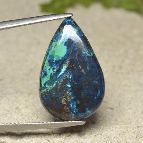 12.02 ct Multicolor Chrysocolla Gemstone, Chrysocolla Gem in Pear Cabochon Shape for Sale.