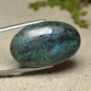 36.86 ct Multicolor Chrysocolla Stone, Natural Chrysocolla in Oval Cabochon Shape for Sale