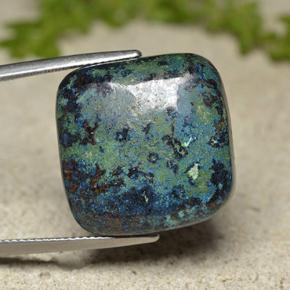 23.94 ct Multicolor Chrysocolla Gemstone, Chrysocolla Gem in Cushion Cabochon Shape for Sale.
