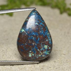 Multicolore Chrysocolle gemme - 16.4ct Poire cabochon (ID: 498364)