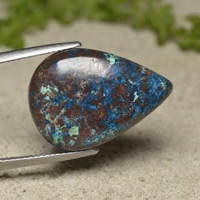 16.42 ct Multicolor Chrysocolla Stone, Natural Chrysocolla in Pear Cabochon Shape for Sale