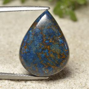 17.52 ct Multicolor Chrysocolla Gemstone, Chrysocolla Gem in Pear Cabochon Shape for Sale.