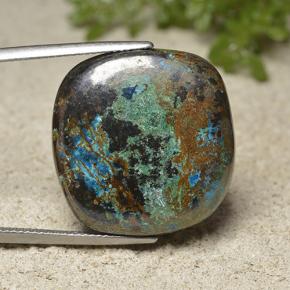 36.6ct Cushion Cabochon Multicolor Chrysocolla Gem for sale 36.6ct Cushion Cabochon Multicolor Chrysocolla Gem (ID: 498368)