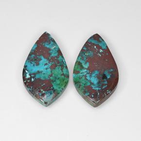 14.41 ctw Multicolor Chrysocolla Gemstones, Chrysocolla Gems in Rhomb Cabochon Shape for Sale.