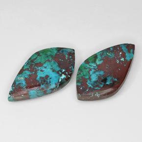 Chrysocolla Gemstones in 23.8 x 12.9 mm Size for Sale, Chrysocolla Stones in Multicolor Color