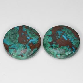 Multicolor Chrysocolla Gem - 9.2ct Round Cabochon (ID: 503171)