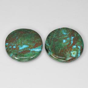 13.12 ctw Multicolor Chrysocolla Gemstones, Chrysocolla Gems in Round Cabochon Shape for Sale.