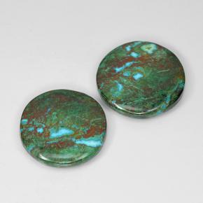 Chrysocolla Gemstones in 16.6 mm Size for Sale, Chrysocolla Stones in Multicolor Color