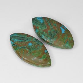 Chrysocolla Gemstones in 23.6 x 12 mm Size for Sale, Chrysocolla Stones in Multicolor Color