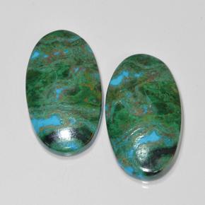 20.66 ctw Multicolor Chrysocolla Stones, Natural Chrysocolla in Oval Cabochon Shape for Sale
