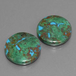 Chrysocolla Gemstones in 17.3 mm Size for Sale, Chrysocolla Stones in Multicolor Color