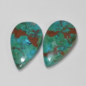 Chrysocolla Gemstones in 19.2 x 11.4 mm Size for Sale, Chrysocolla Stones in Multicolor Color