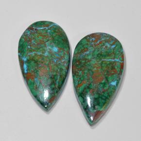 Chrysocolla Gemstones in 26.6 x 14.2 mm Size for Sale, Chrysocolla Stones in Multicolor Color
