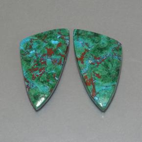 18.00 ctw Multicolor Chrysocolla Gemstones, Chrysocolla Gems in Teardrop Cabochon Shape for Sale.