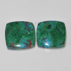 17.54 ctw Multicolor Chrysocolla Gemstones, Chrysocolla Gems in Cushion Cabochon Shape for Sale.