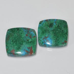 Chrysocolla Gemstones in 15.8 x 15.5 mm Size for Sale, Chrysocolla Stones in Multicolor Color