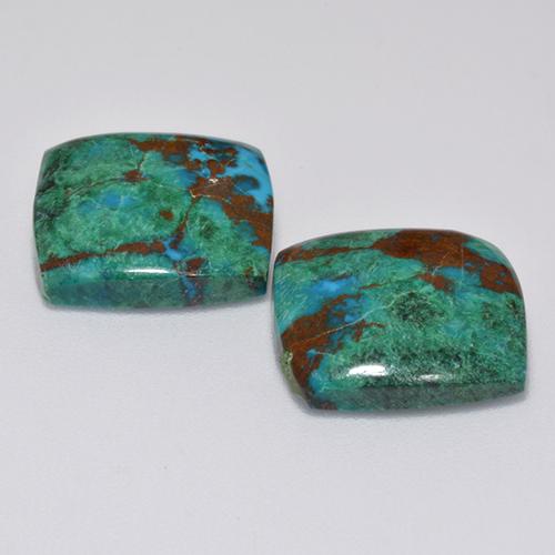 Chrysocolla Gemstones in 13.6 x 13.5 mm Size for Sale, Chrysocolla Stones in Multicolor Color