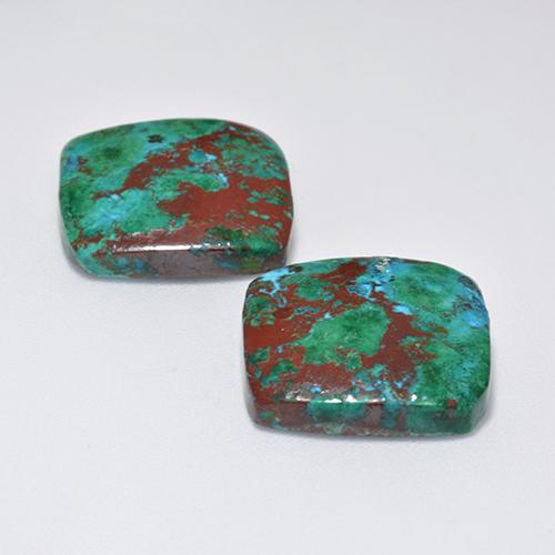 Chrysocolla Gemstones in 15.7 x 15.5 mm Size for Sale, Chrysocolla Stones in Multicolor Color