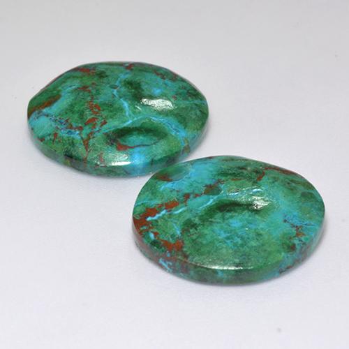 Chrysocolla Gemstones in 17.7 mm Size for Sale, Chrysocolla Stones in Multicolor Color