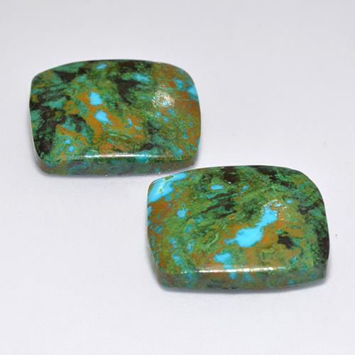 Chrysocolla Gemstones in 17.7 x 17.5 mm Size for Sale, Chrysocolla Stones in Multicolor Color