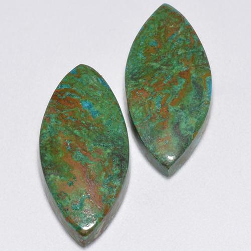 8.61 ctw Multicolor Chrysocolla Stones, Natural Chrysocolla in Marquise Cabochon Shape for Sale