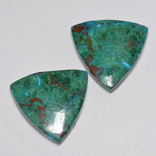 13.44 ctw Multicolor Chrysocolla Stones, Natural Chrysocolla in Trillion Cabochon Shape for Sale