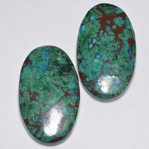 Chrysocolla Gemstones in 23.9 x 13.9 mm Size for Sale, Chrysocolla Stones in Multicolor Color