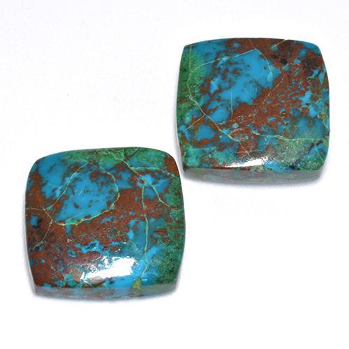 13.01 ctw Multicolor Chrysocolla Stones, Natural Chrysocolla in Cushion Cabochon Shape for Sale