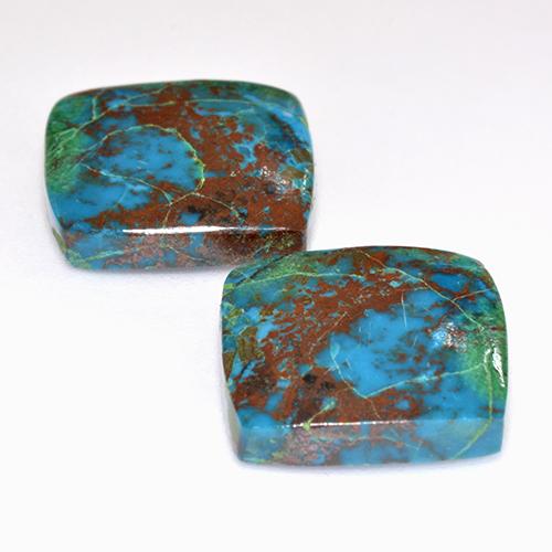 Chrysocolla Gemstones in 14 x 14 mm (calibrated) Size for Sale, Chrysocolla Stones in Multicolor Color