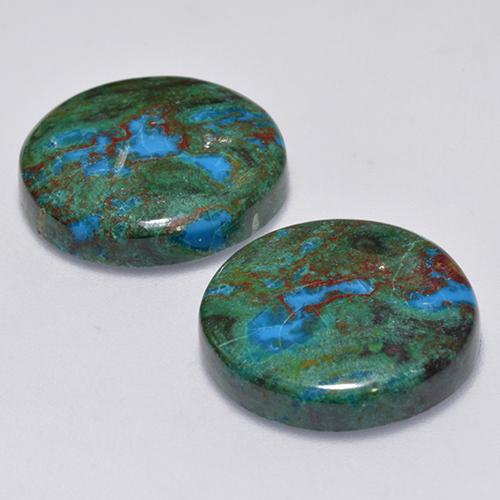 Chrysocolla Gemstones in 15.7 mm Size for Sale, Chrysocolla Stones in Multicolor Color