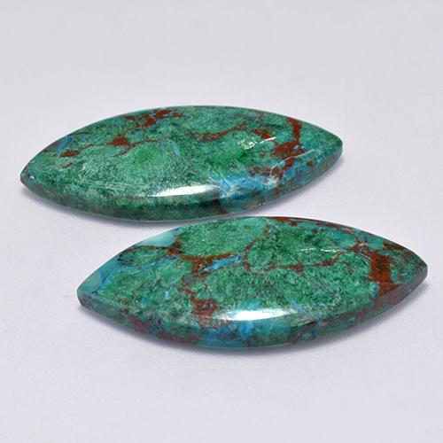 Chrysocolla Gemstones in 26.1 x 13.4 mm Size for Sale, Chrysocolla Stones in Multicolor Color