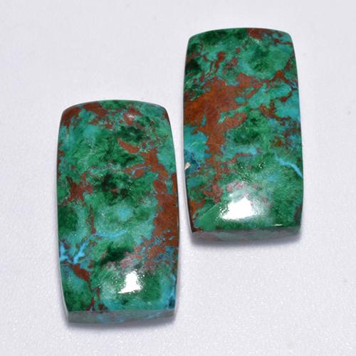 14.61 ctw Multicolor Chrysocolla Stones, Natural Chrysocolla in Cushion Cabochon Shape for Sale