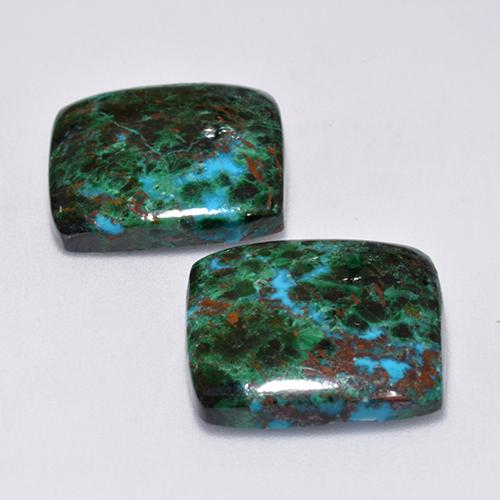 16.85 ctw Multicolor Chrysocolla Stones, Natural Chrysocolla in Cushion Cabochon Shape for Sale