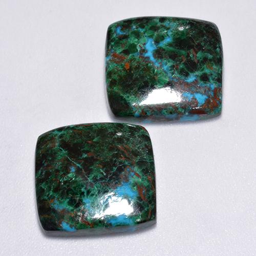 Chrysocolla Gemstones in 14.9 x 14.6 mm Size for Sale, Chrysocolla Stones in Multicolor Color