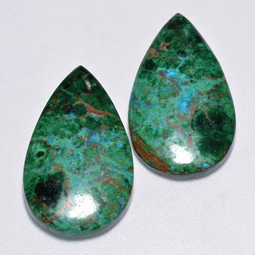 Chrysocolla Gemstones in 24.5 x 13.9 mm Size for Sale, Chrysocolla Stones in Multicolor Color