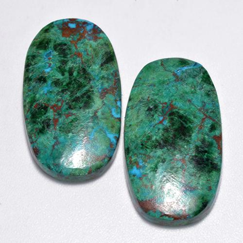 Multicolor Chrysocolla Gema - 13ct Cabujón Óvalo (ID: 517278)