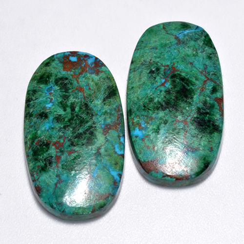 Chrysocolla Gemstones in 25.4 x 13.5 mm Size for Sale, Chrysocolla Stones in Multicolor Color